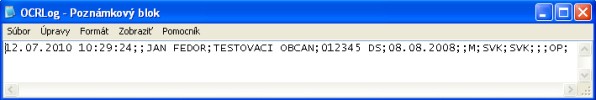 Example of text file (log)