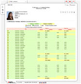 Comparison of registered against adjusted attendance records